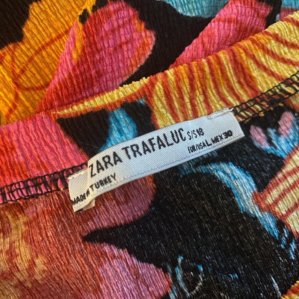 ZARA Asymmetrical Hem Floral Dress, Size Large